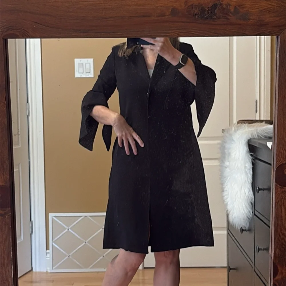 Dixie Elegant Black Long Coat. - Picture 10 of 11